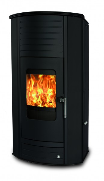 Stromloser Pelletofen GRAVITY Stahl black